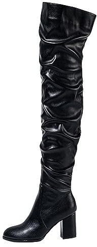 offerte Lampo del Giorno Stivali Alti sopra Il Ginocchio Stivali Donna Alti Fino al Ginocchio Pelle Stivali Gomma Donna Stivaletti Donna Bassi Eleganti Stivali