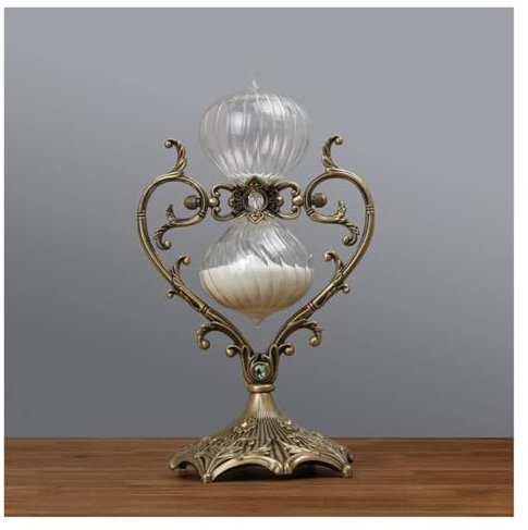 Sanduhr, Romantische Liebe Sanduhr 60 Minuten-360 Grad drehbar Antike Messing Sanduhr Uhr, 1 Stunde Sand Uhr Dekoration Sanduhr Timer Ornament für(Bronze,30min 27 * 17cm)