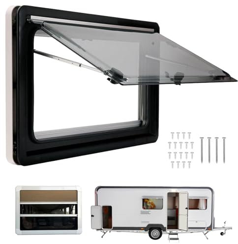 ELIKBH Fenêtre Latérale De Caravane Fenêtre à Charnière avec écran et Pare-Soleil Fenêtre Latérale De Caravane Fenêtre Coulissante Teintée Fenêtre Basculante Lanterneau camping car