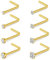 NIUSIMAN 8 Stück Nasenpiercing Gold Chirurgenstahl,22 Gauge Nasenpiercing Stecker Schraube L förmige Nase Piercing Set dünn Nase Piercing Schmuck Frauen Mädchen Männer