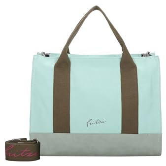 Fritzi Canvas Tote Bag Uni Shopper Damen Handtasche 29,5 x 40 x 14 cm – Schwarz, Rosa, Orange, Light Purple, Mint-Salbei, Blau, Pink, Gruen, Lila, Mint-Pastell, Braun, Rosa, Beige, Gelb