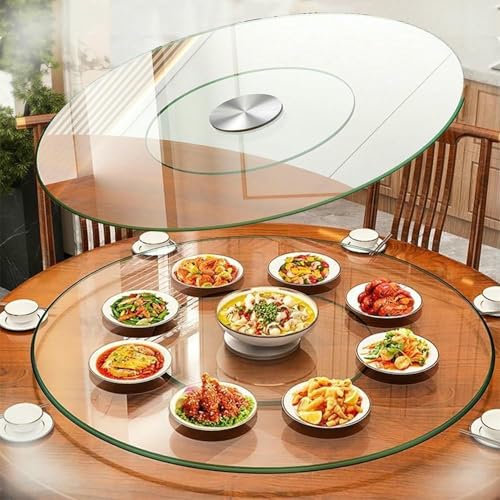 BTOIASYHF Plato Giratorio de for Comedor, Plato Giratorio Vidrio Templado Grande, Bandeja giratoria de 60cm/70cm/80cm/90cm/100cm, Bandeja de Servir 360°(90cm (36inch))