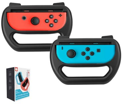 Homiflex Coppia di Volanti per Joy-Con Switch 2, 2 Confezioni Volante da Corsa Compatibili con Mario Kart 8, Nero