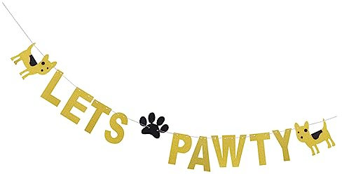 UPKOCH 1stück Lets Pawty Banner Garland Dekorative Hunde-mottoparty-girlande Für Haustier-geburtstagsfeiern Aus Glitzerndem Für Unvergessliche Momente Und Festliche Atmosphären
