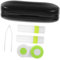 BAZEITFLOW Black Scratch Lined Eyeglass and Lens Case Double Layer Portable Myopic Lens Box Mirror for Outdoor Use Travel Kit