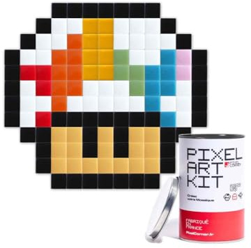 Pixel Corner - Baby Shroom Small - Rainbow - Pixel Art Kit - 17 x 14 cm