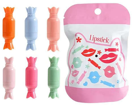 Six Color Mini Lippenstift -Set - Bonbonstil Mattes Finish, Hochpigmentierte Samtlip -Sticks Mit Glatter Textur, Kompaktes -Kit Für Das Tägliche Make -up Und Das Modestyling, Leichtgewicht