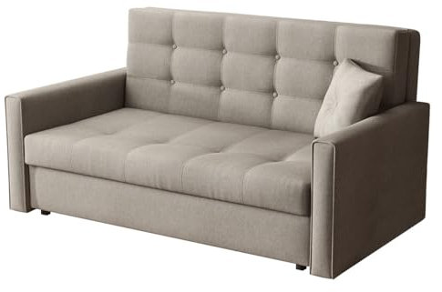 Mirjan24 Sofa Viva Lux III mit Schlaffunktion, 3 Sitzer Polstersofa mit Bettkasten inkl. Kissen, Sofagarnitur, Schlafsofa Bettsofa Farbauswahl, Wohnlandschaft (Sofia 03)