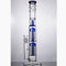 Glas Bong Double Tree Kuppel Kaffeemaschine Rohr 18mm Schüssel Wasserleitung Höhe 40cm (Blau)