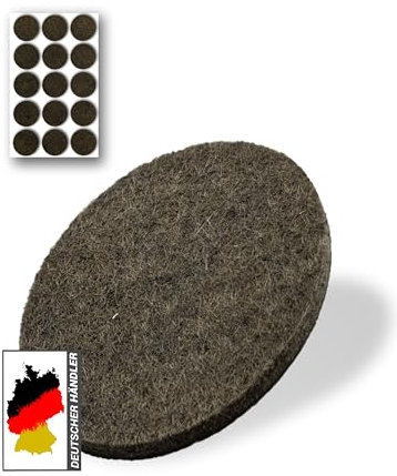 15 Stück Selbstklebende Filzgleiter (braun, Ø 30 mm) - stark Selbstklebende Möbelgleiter - hochwertige Filzgleiter - Stuhlgleiter aus Filz