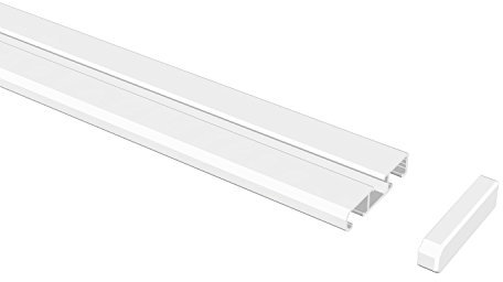 Flairdeco Vorhangschiene 1-/2-läufig Wendeprofil, Aluminium, Weiß, 300 cm (geteilt in 3x100 cm)