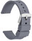 WOCCI 20mm Bracelet de Montre Silicone avec Boucle Argentée pour Femme et Homme (Gris)