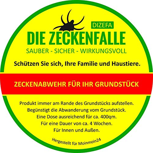 Dizefa Zeckenfalle (4 Dosen) – Innovatives System zur Zeckenabwehr im Garten – Lockwirkung ohne Chemie