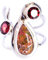 Ravishing Impressions Jewellery Damen Unisex - 0,925 Sterling-Silber 925 Pear & Round-Shape Mexikanischer Feueropal und Granat