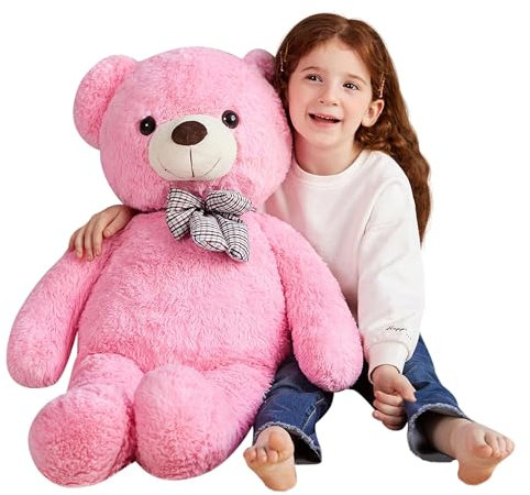 EARTHSOUND Ours Peluche Géant Animal Nounours - Grande Peluche Taille Enorme Gros Ours Géants Surdimensionnés Mignons Animaux - Cadeaux pour Filles Garçons Enfants Petite Amie (Rose, 78cm)
