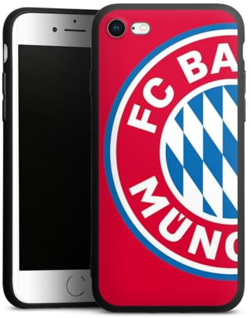 DeinDesign Premium Silikon Hülle kompatibel mit Apple iPhone 8 Handyhülle schwarz Case FC Bayern München Offizielles Lizenzprodukt FCB