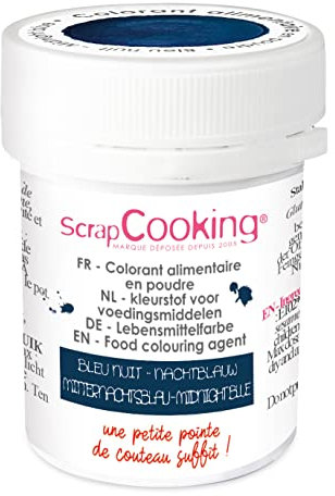 ScrapCooking - Lebensmittelfarbe Pulver Blau 5g - Essbare Lebensmittel-Farbe für Backen, Torten, Kekse, Kuchen, Teigen, Fondant, Rainbow Cake – Nachtblau - Hergestellt in Frankreich - 4047