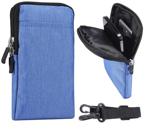 Borsa da Cintura Uomo per Cellulare Blu, Sacchetto Porta Cellulare Universale, 6.5 Nylon Piccola Borsetta per Telefono Uomo Borsello Tracolla Pochette Cintura Running Marsupio Custodia con Tracolla