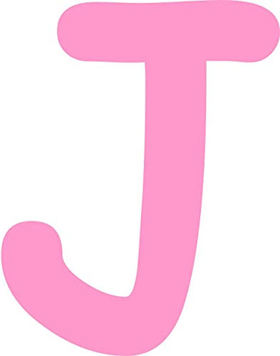 Kleckerliese Alphabet Buchstaben 10cm selbstklebende Aufkleber Wand Fenster Tür Boote Auto Kinderzimmer STICKER J - Höhe 10cm, Farbe Rosa