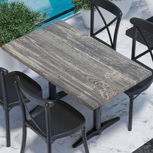 GGMMÖBEL JAMAIKA | Bistro Außen Tischplatte | B:T 120 x 70 cm | Rustikales Kiefer | Rechteckig | Topalit Tischplatte