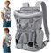 ALLSOPETS Zaino per Cani e Gatti – Zaino Porta Cane Frontale Traspirante e Comodo con Gancio di Sicurezza, Ideale per Viaggi Escursioni Campeggio (Grigio Argento, L)