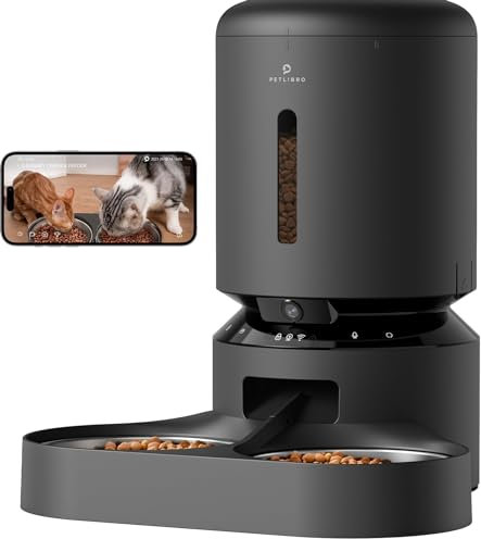PETLIBRO Automatic Cat Feeder with Camera for 2 Cats Black