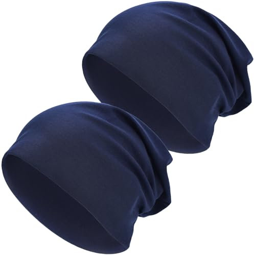 EINSKEY Slouch Beanie Mütze: Weich Dünne Baumwollmütze Damen Herren, Atmungsaktiv Jersey, Elastisch Longbeanie Alle Jahreszeiten, Ideal Chemo/Laufmütze​