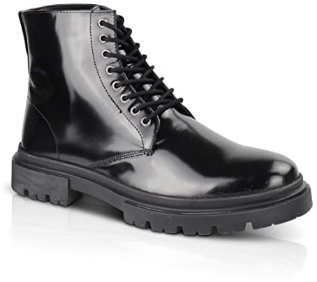 Silver Street London Men's Greenwich Leather Casual Ankle Lace up Boot, Black, 11