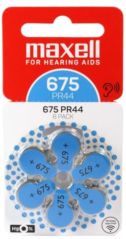 Batterie per apparecchi acustici. Tipo A675. Aria-Zinco