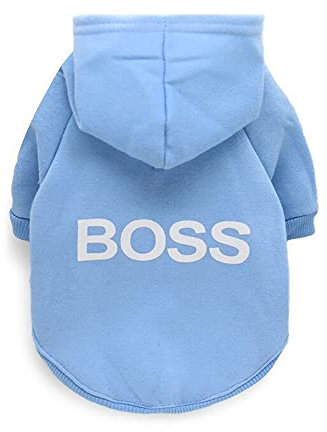 LtuzPet Hund Hoodie Boss Druck Hund Pullover Weiche Fleece Haustier Kleidung Warme Hund Jacke Mantel