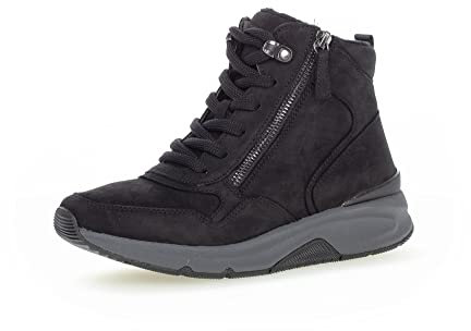 Gabor Damen Schnürstiefeletten, Frauen Stiefeletten,Wechselfußbett,Kurzstiefel,uebergangsschuhe,schwarz (Flausch),39 EU / 6 UK