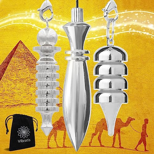 VIBRATIS Ägyptisches Pendel-Set – 3er Pack Thot, ISIS & Osiris – Radiästhesie Pendel für Esoterik, Heilung, Wahrsagen & Energiearbeit