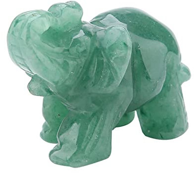 Jade Geschnitzter Elefant, 2 Zoll Stein Dekorative Statue Jade Geschnitzter Elefant Kristallfigur Heimdekoration Einrichtungsartikel (Grün)