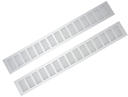 Air Vent Ventilation Grille, 2 Pcs Air Vent Ventilation Grille Aluminium Alloy Rectangular Vent Plate for Cabinet Shoe Cabinet Closet Slim Air Vents(80 * 600mm)