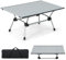 KOMFOTTEU Campingtisch klappbar, Klapptisch höhenverstellbar, Gartentisch mit aufrollbarer Tischplatte, Mehrzwecktisch mit Tragetasche, 90 x 60,5 x 52 cm (Silber)