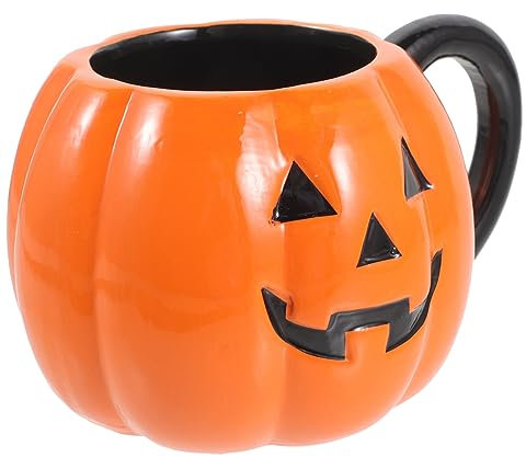 Luxshiny Tasse en Forme de Citrouille Tasse à Café en Céramique Halloween Céramique Café Lait Tasse Citrouille Fantôme Tasse Halloween Décor Avec Poignée 500 Ml