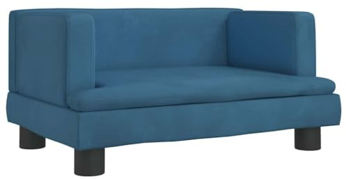 vidaXL Hundebett, Hundekissen mit weicher Polsterung, Hundesofa Hundecouch für kleine Hunde Haustiere, Haustierbett Katzenbett, Blau Samt