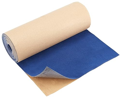 BENECREAT 4mx25cm Medium Blue Self Adhesive Velvet Flock Liner, Soft Velvet Liner Fabric Sticky Back Sheets for Jewelry Drawer Craft Upholstery DIY Arts Decoration, 0.8mm Thick