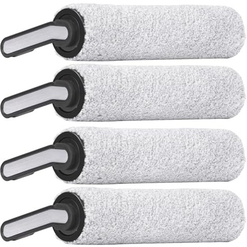 (4 pièces) Rouleaux de Brosse de Rechange Compatibles Avec I'aspirateur Sec et Humide sans Fil Tineco Floor One S5/Floor One S5 Pro 2, Kit D'accessoires de Pièces de Rechange, 4 Rouleaux de Brosse