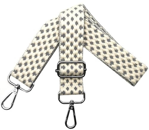 Taschengurt Verstellbarer Schultergurt für Taschen, Taschengurte zum Wechseln, Damen Tragegurt Breit 3.8cm mit Silber Karabiner, Schulterriemen, Damen Tasche Schultertasche Grau, O11