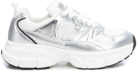 XTI Damen 143260 Sneaker, Silber 02, 38 EU