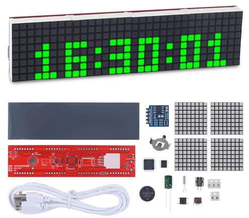 PEMENOL DIY Digital Uhr Elektronik Bausatz mit 18 LED-Musik Blinken, USB Ladeanschluss Led Uhr löten bausatz 6 stellige Löt Kit für Studenten und Anfänger Löten Lernen
