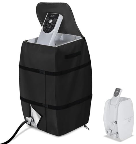 Hperu Housse de Spa, Housse de Chauffage, Housse de Spa imperméable, Housse de Spa Ajustable et Pliable avec Cordon et Boucle, Housse de Pompe de Spa Portable avec Courroie de poignée Noir