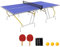 SPORTNOW Tischtennisplatte in Viertel klappbar Tischtennistisch inklusive Tischtennisnetz 2 Tischtennisschlägern, 3 Bällen, für Indoor 274 x 152,5 x 76 cm Blau