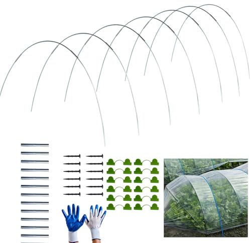 Garden Hoops for Netting Tunnel 18 PCS 15 Inch Garden Hoops, Detachable Fiberglass Support Hoops Frame, Cloche Hoops, Garden Tunnel, Greenhouse Hoops, Hoops for Netting, Garden Hoops for Raised Beds