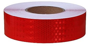 DAEOIBHJR 5cmx50m Bande Reflechissante Autocollante, Autocollants Réfléchissants Fluorescent, Ruban Réfléchissant Adhésif Imperméable, pour Véhicules, Voitures, Remorques, Camion,Rouge