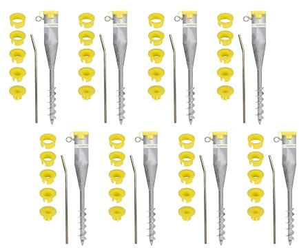 Alberts 862206 Einschraub-Bodenhülse für Rohre | für alle Standrohre von Ø25 bis 65 mm geeignet | feuerverzinkt | Länge 560 mm | 8er Set