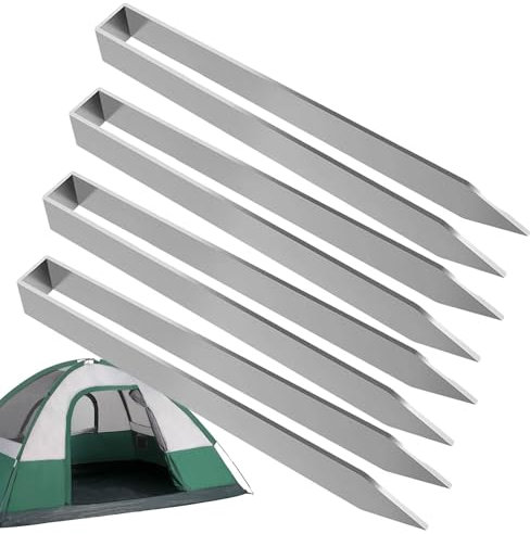 Windpfähle - Bodenanker Zeltheringe in U-Form | Trampolin Tie Down, Silber Spielplatzanker für Gartendekoration, Trampolin, Campingzelt