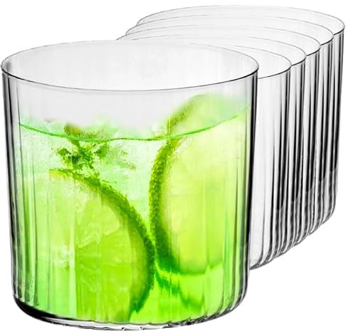 KIAPPO Cidergläser 410 ML 6 Stk - Ideal für Getränke, Whiskey, Cocktails - Spülmaschinengeeignet und Hochwertige Optik Trinkgläser
