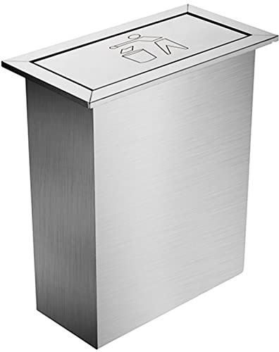 BGFYUSF Pattumiera da Cucina in Acciaio Inox, pattumiera da Incasso nel Mobile, Coperchio del Piano di Lavoro Incassato, Scivolo per rifiuti con Coperchio a ribalta,,